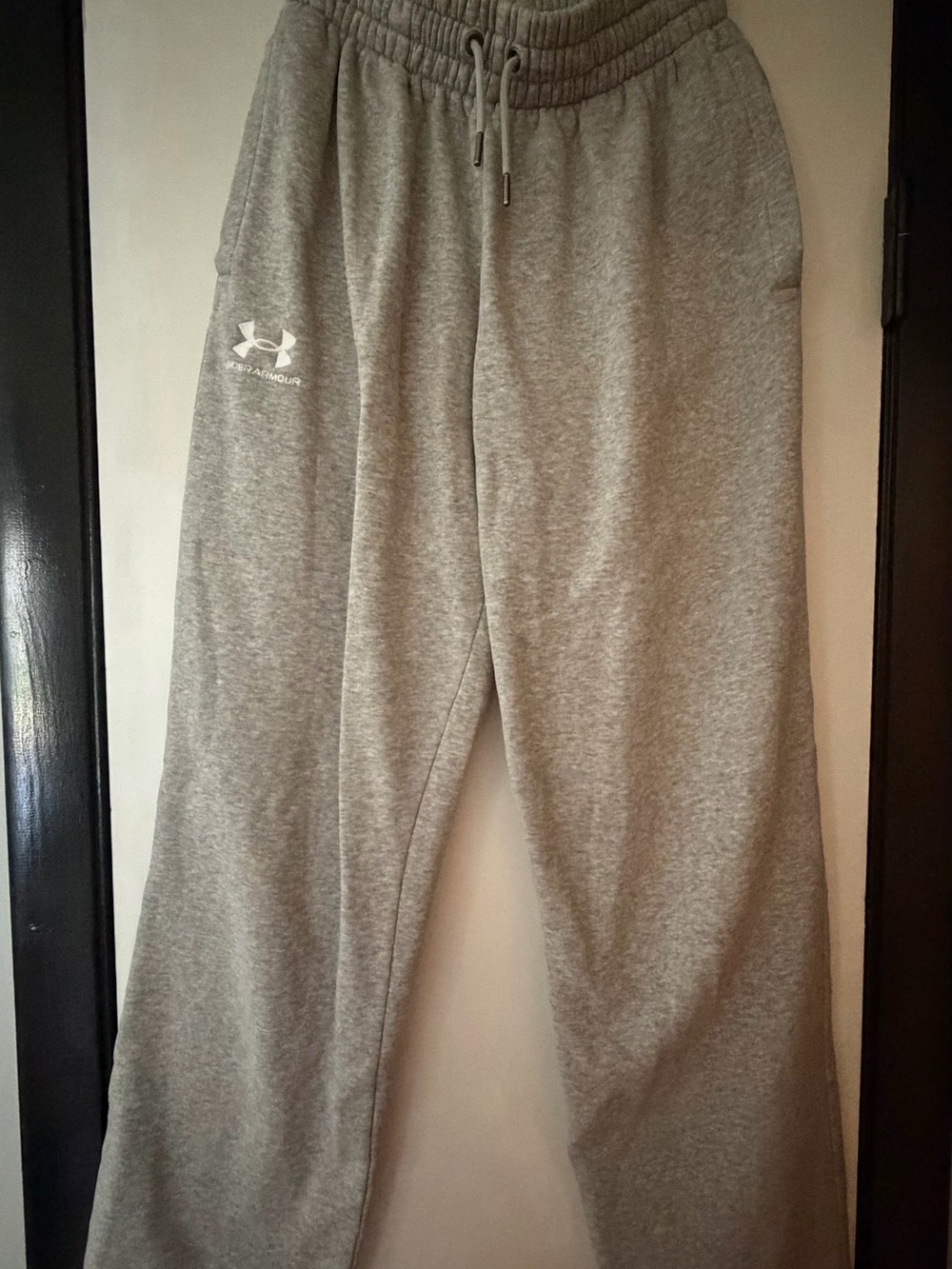 Under Armour Light Gray Fleece Joggers with Logo Tag